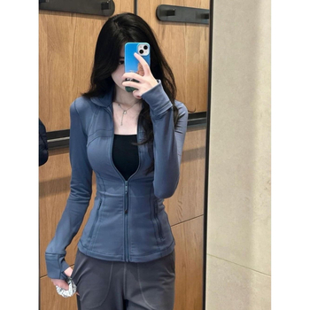 Geacă/jachetă de yoga pentru femei, protecție solară UPF50+, croială slim-fit, guler înalt, țesătură Ice Silk, mâneci lungi, primăvara 2025