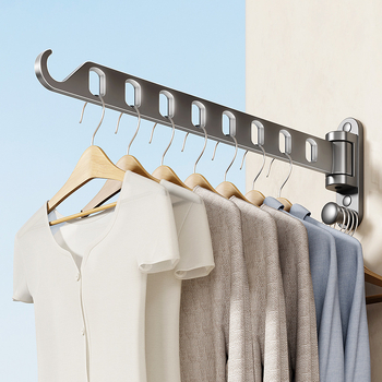 Soaring Horse μπαλκόνι κρεμάστρα ρούχων – κρυφή περιστρεφόμενη σχεδίαση, αλουμίνιο διαστημικού τύπου, μοντέρνο μινιμαλιστικό στυλ, κωδικός TJH