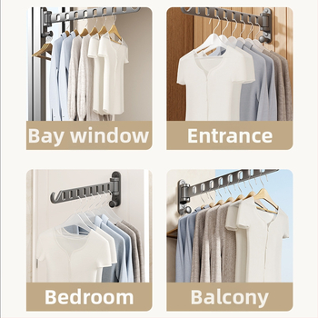 Soaring Horse μπαλκόνι κρεμάστρα ρούχων – κρυφή περιστρεφόμενη σχεδίαση, αλουμίνιο διαστημικού τύπου, μοντέρνο μινιμαλιστικό στυλ, κωδικός TJH