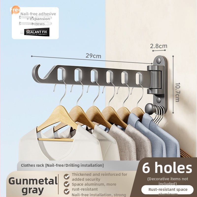 Soaring Horse μπαλκόνι κρεμάστρα ρούχων – κρυφή περιστρεφόμενη σχεδίαση, αλουμίνιο διαστημικού τύπου, μοντέρνο μινιμαλιστικό στυλ, κωδικός TJH