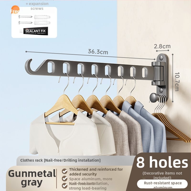 Soaring Horse μπαλκόνι κρεμάστρα ρούχων – κρυφή περιστρεφόμενη σχεδίαση, αλουμίνιο διαστημικού τύπου, μοντέρνο μινιμαλιστικό στυλ, κωδικός TJH