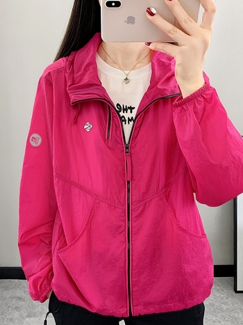 Γυναικεία εξωτερική ανεμοκάλυψη με κουκούλα, προστασία από τον ήλιο, γρήγορο στέγνωμα, διαπνέον νάιλον