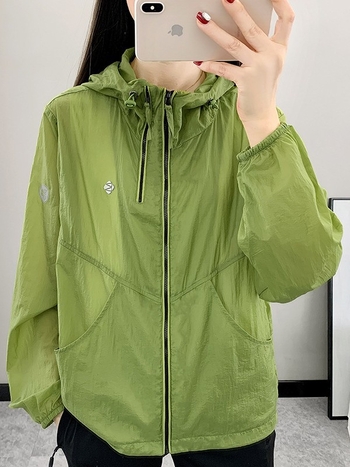 Γυναικεία εξωτερική ανεμοκάλυψη με κουκούλα, προστασία από τον ήλιο, γρήγορο στέγνωμα, διαπνέον νάιλον