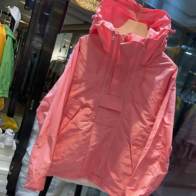 Geacă damă din poliester, culoare solidă, croială lejeră, fermoar, mâneci lungi