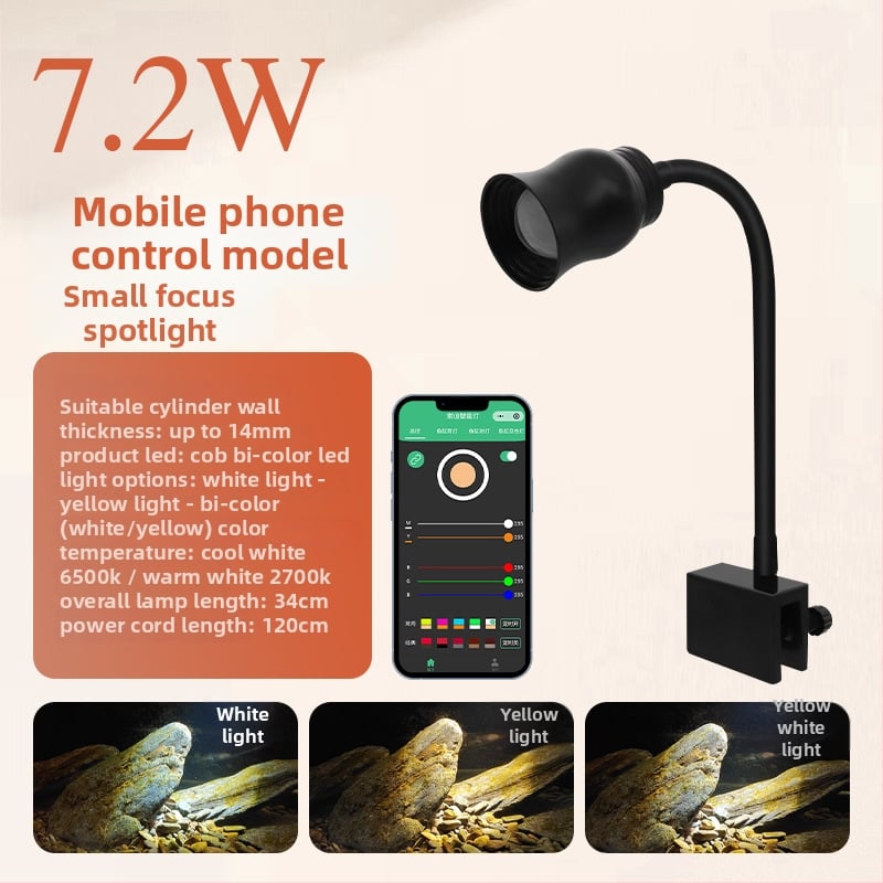 LED Κλιπ Φως για Ενυδρείο - Αλουμινίου Κράμα, 5W, Χρονοδιακόπτης, Ρυθμιζόμενο Εστιακό, Τριχρωμα Ρύθμιση