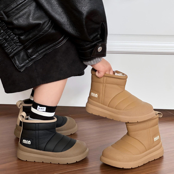 Ghete de zăpadă pentru copii, iarna 2025, unisex, căptușite cu fleece cald, impermeabile, talpă din cauciuc antiderapant