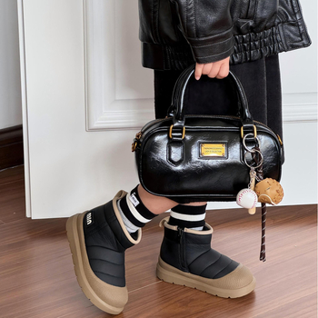 Ghete de zăpadă pentru copii, iarna 2025, unisex, căptușite cu fleece cald, impermeabile, talpă din cauciuc antiderapant