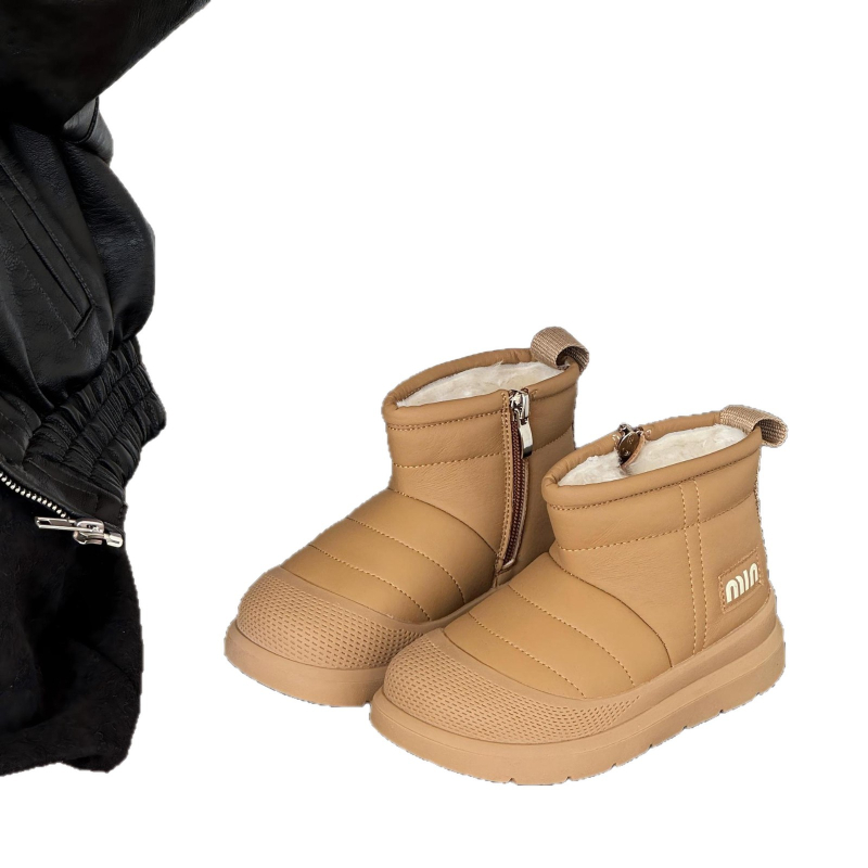 Ghete de zăpadă pentru copii, iarna 2025, unisex, căptușite cu fleece cald, impermeabile, talpă din cauciuc antiderapant