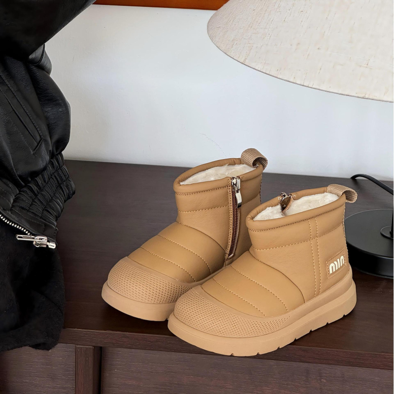 Ghete de zăpadă pentru copii, iarna 2025, unisex, căptușite cu fleece cald, impermeabile, talpă din cauciuc antiderapant