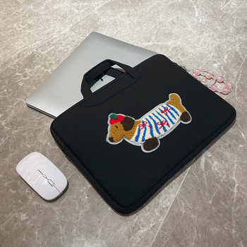 Geantă laptop cu model câine, protecție la impact și rezistență la uzură, din poliester respirabil