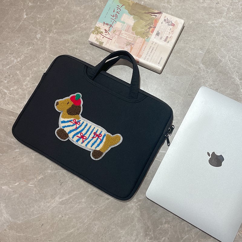 Geantă laptop cu model câine, protecție la impact și rezistență la uzură, din poliester respirabil