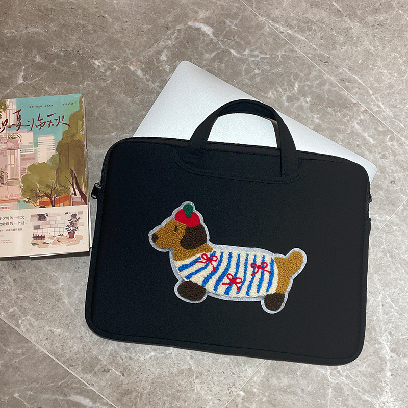 Geantă laptop cu model câine, protecție la impact și rezistență la uzură, din poliester respirabil