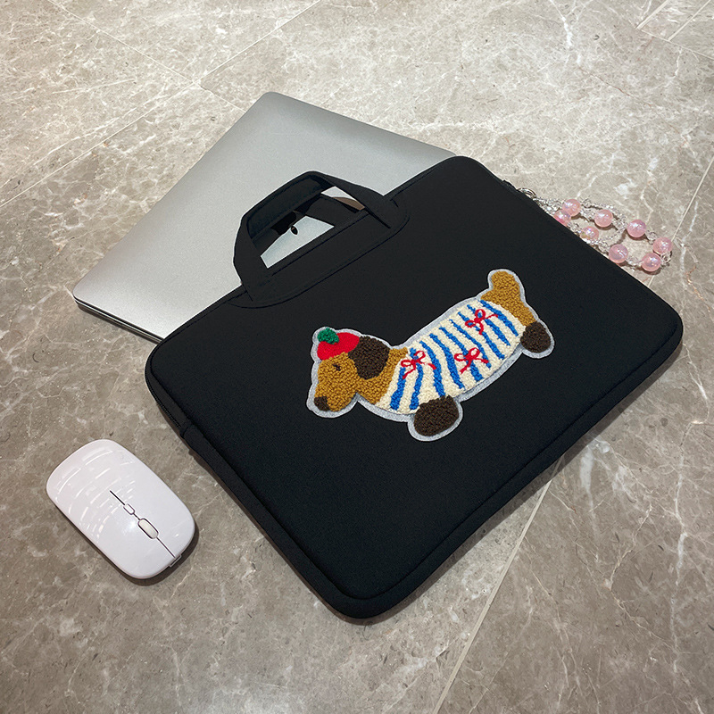 Geantă laptop cu model câine, protecție la impact și rezistență la uzură, din poliester respirabil