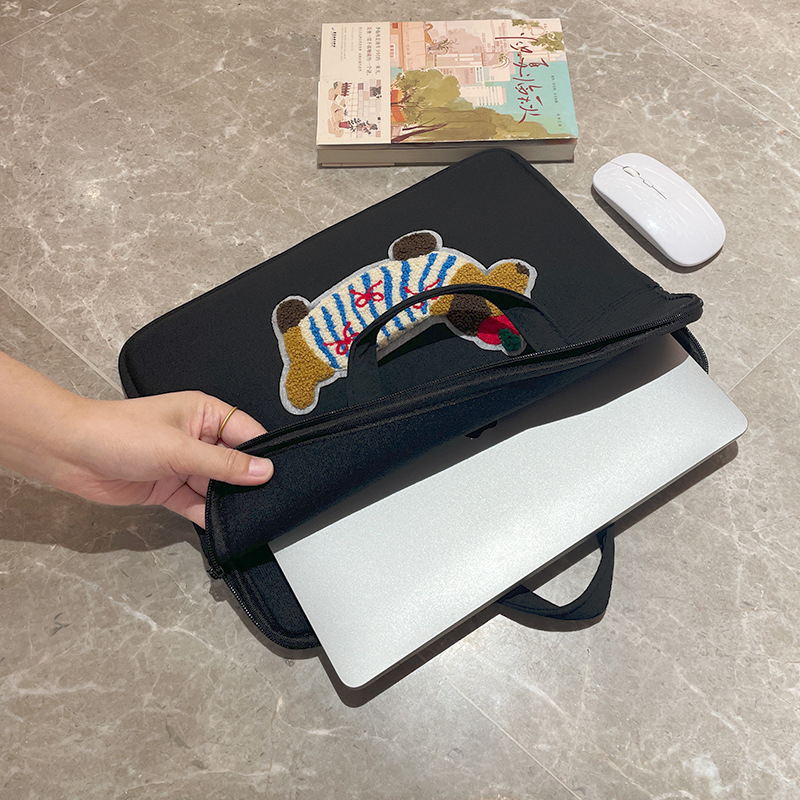 Geantă laptop cu model câine, protecție la impact și rezistență la uzură, din poliester respirabil