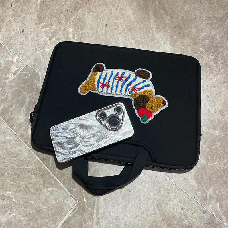 Geantă laptop cu model câine, protecție la impact și rezistență la uzură, din poliester respirabil