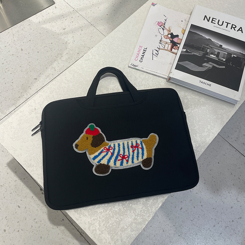 Geantă laptop cu model câine, protecție la impact și rezistență la uzură, din poliester respirabil
