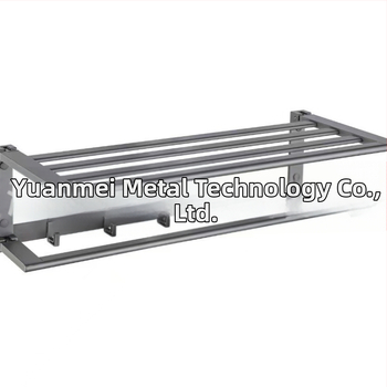 Κρεμάστρα πετσετών με διπλό πτυσσόμενο και αποθηκευτικό χώρο — αλουμινένιο κράμα, φινίρισμα πλαστικό ψεκασμός, σετ δύο τεμαχίων, μοντέρνο μινιμαλισμός