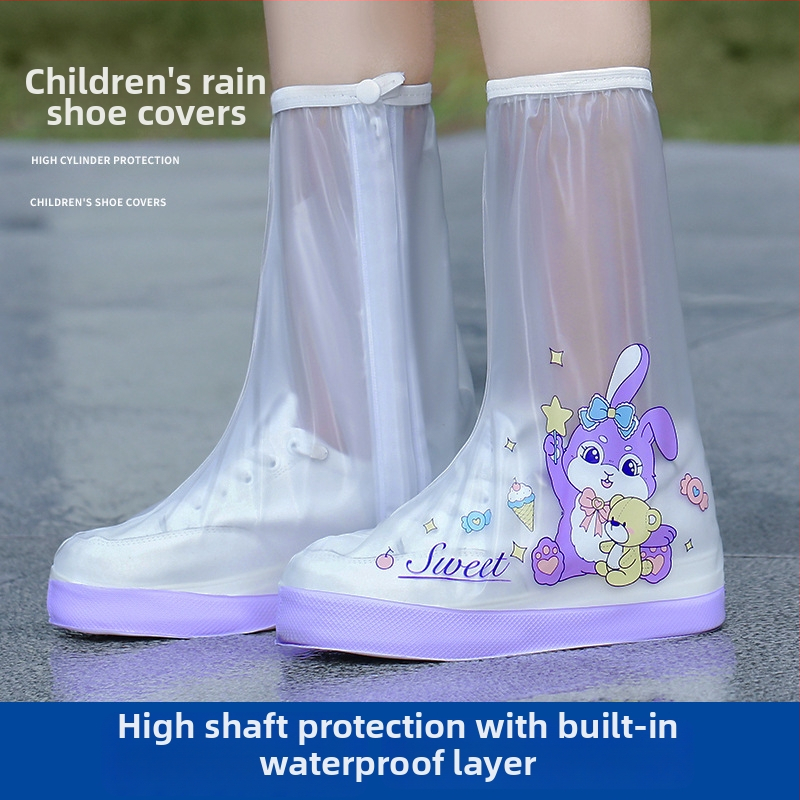 Детски калъфи за обувки против дъжд – водоустойчиви, нехлъзгащи, удебелени и износоустойчиви, преносими (Персонализация налична, модерен минималистичен дизайн, повторно използваеми)