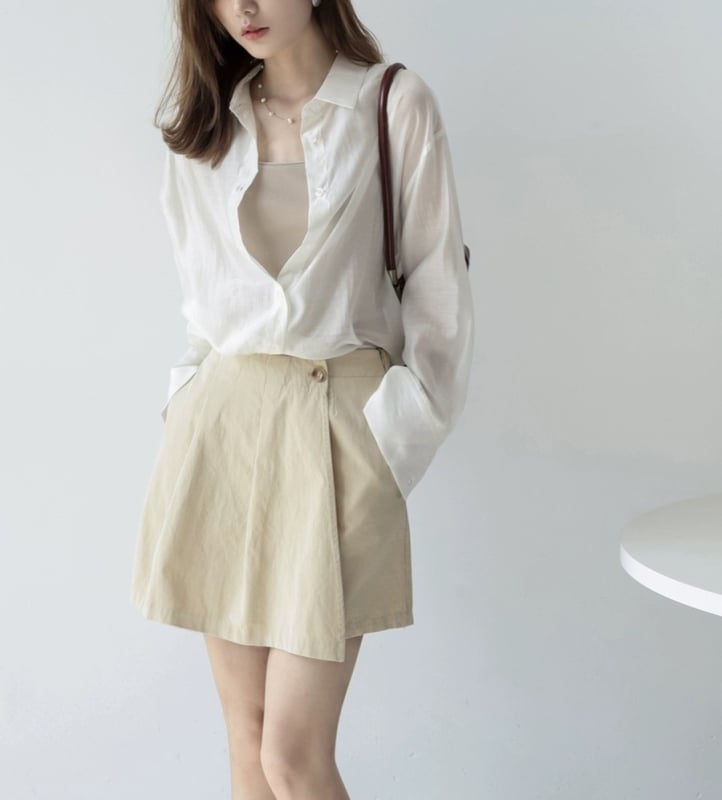 Памучна риза, свободен модел, дълъг ръкав, UPF30+ защита от слънцето, едноредово закопчаване