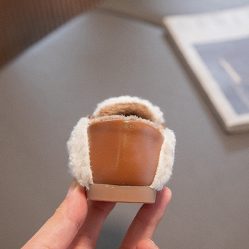 Pantofi casual pentru fetițe din velur, căptușiți cu fleece, talpă din cauciuc, groși, culoare solidă, pentru vârstele 1–3, 4–6 și 7–12 ani, toamna 2025