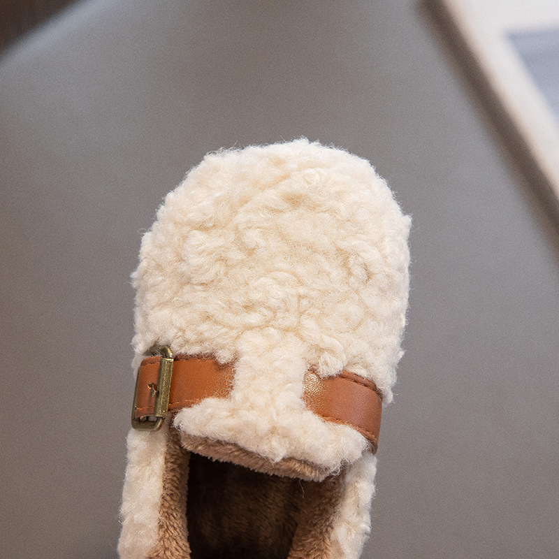 Pantofi casual pentru fetițe din velur, căptușiți cu fleece, talpă din cauciuc, groși, culoare solidă, pentru vârstele 1–3, 4–6 și 7–12 ani, toamna 2025