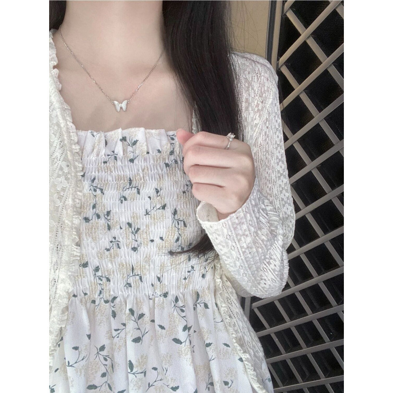 Слънцезащитно късо кардиган с геометричен принт, Slim fit, UPF40+, ръкав 3/4, полиестер