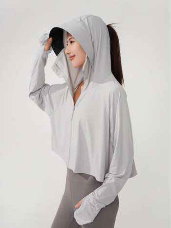 Εξωτερικό μπουφάν UV προστασίας UPF50+ (ταχύ-στεγνώσιμο, διαπνέον ύφασμα, κουκούλα, μείγμα συνθετικών ινών)