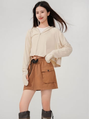 Εξωτερικό μπουφάν UV προστασίας UPF50+ (ταχύ-στεγνώσιμο, διαπνέον ύφασμα, κουκούλα, μείγμα συνθετικών ινών)