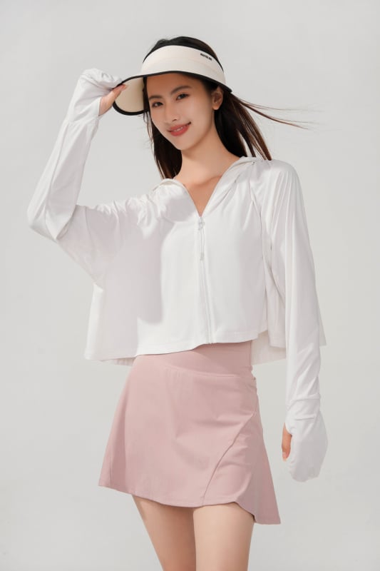 Εξωτερικό μπουφάν UV προστασίας UPF50+ (ταχύ-στεγνώσιμο, διαπνέον ύφασμα, κουκούλα, μείγμα συνθετικών ινών)