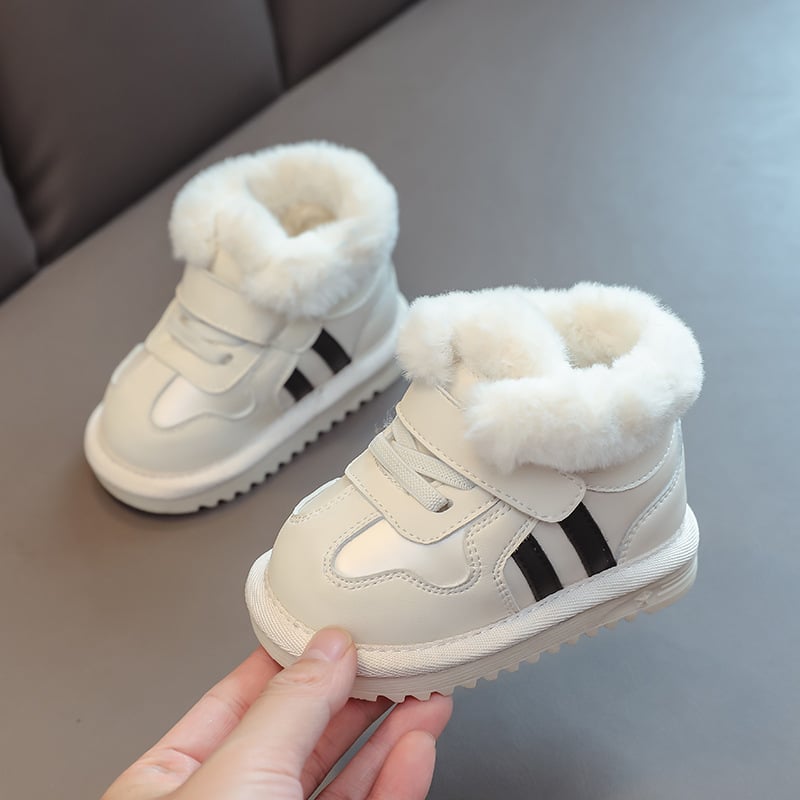 Gležnjače za bebe i malu djecu – flis podstava, gornji dio od mikrovlaknaste kože, unisex, ležerni stil, dob 1–3 godine