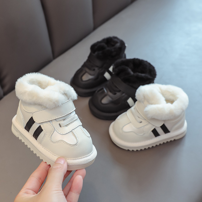 Gležnjače za bebe i malu djecu – flis podstava, gornji dio od mikrovlaknaste kože, unisex, ležerni stil, dob 1–3 godine