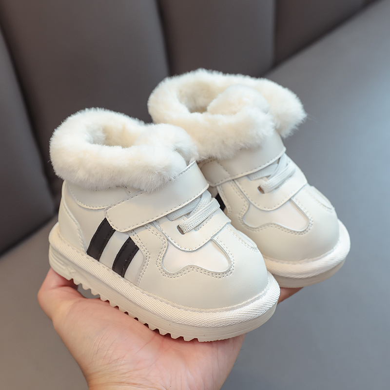 Gležnjače za bebe i malu djecu – flis podstava, gornji dio od mikrovlaknaste kože, unisex, ležerni stil, dob 1–3 godine