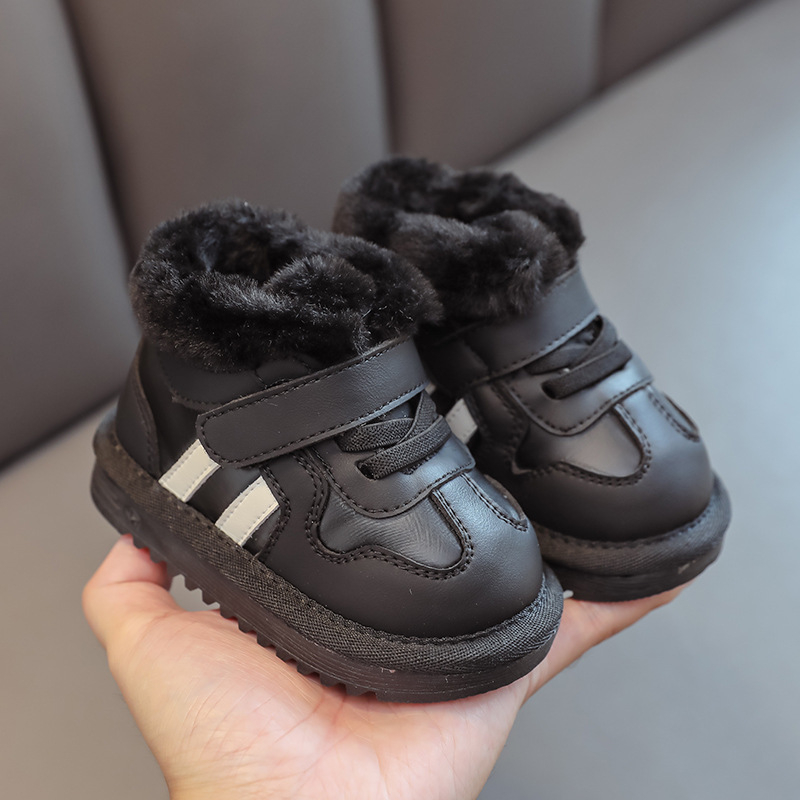 Gležnjače za bebe i malu djecu – flis podstava, gornji dio od mikrovlaknaste kože, unisex, ležerni stil, dob 1–3 godine