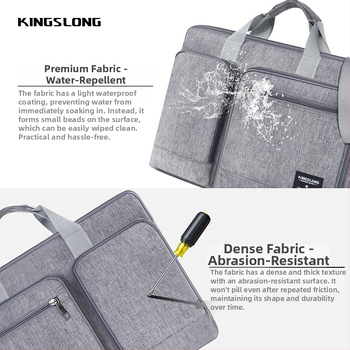 KINGSLONG Geantă pentru laptop, cu mâner, impermeabilă și antișoc, material Oxford, unisex, stil urban minimalist