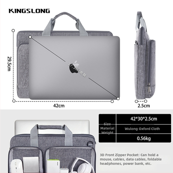 KINGSLONG Geantă pentru laptop, cu mâner, impermeabilă și antișoc, material Oxford, unisex, stil urban minimalist