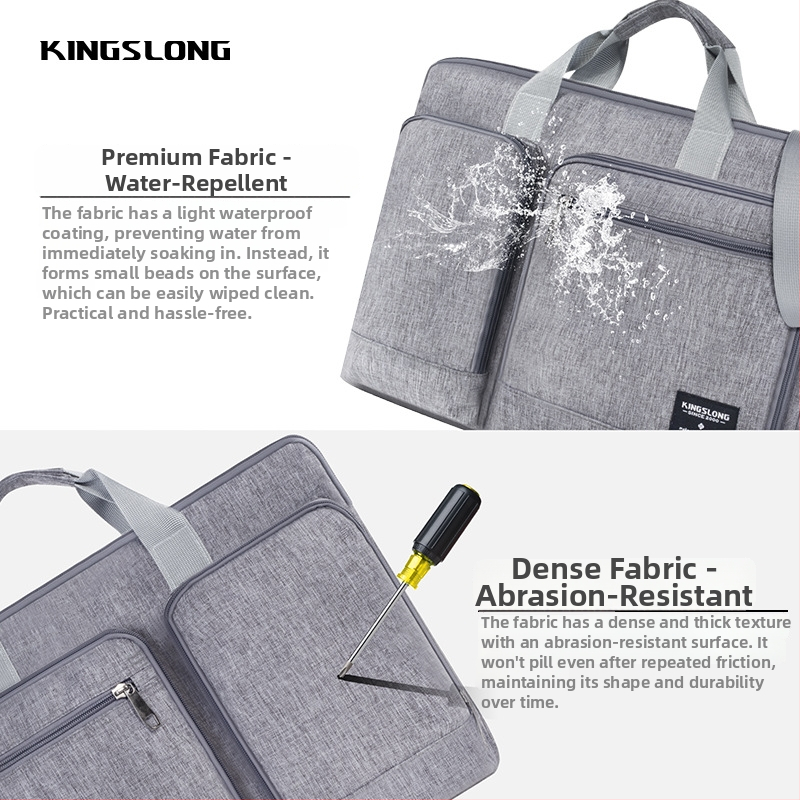 KINGSLONG Geantă pentru laptop, cu mâner, impermeabilă și antișoc, material Oxford, unisex, stil urban minimalist