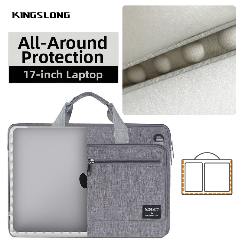 KINGSLONG Geantă pentru laptop, cu mâner, impermeabilă și antișoc, material Oxford, unisex, stil urban minimalist