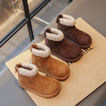 Dječje zimske čizme s fleece podstavom, gornji dio od microfiber kože, protuklizna podloga, kratke čizme, za uzrast 4–16 godina