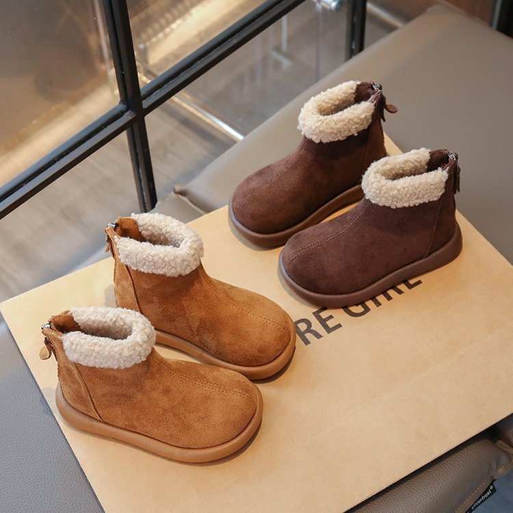 Dječje zimske čizme s fleece podstavom, gornji dio od microfiber kože, protuklizna podloga, kratke čizme, za uzrast 4–16 godina