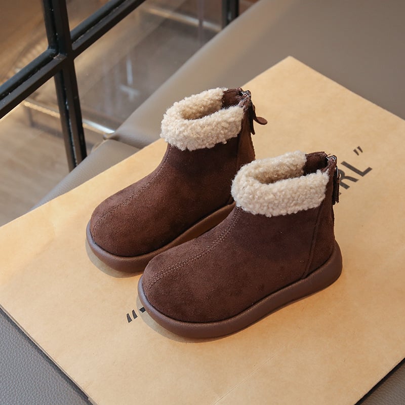 Dječje zimske čizme s fleece podstavom, gornji dio od microfiber kože, protuklizna podloga, kratke čizme, za uzrast 4–16 godina