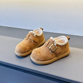 Ghete de iarnă pentru copii din velur, talpă moale, impermeabile și antiderapante, înălțime joasă, unisex, vârste 4–16 ani, Iarna 2025