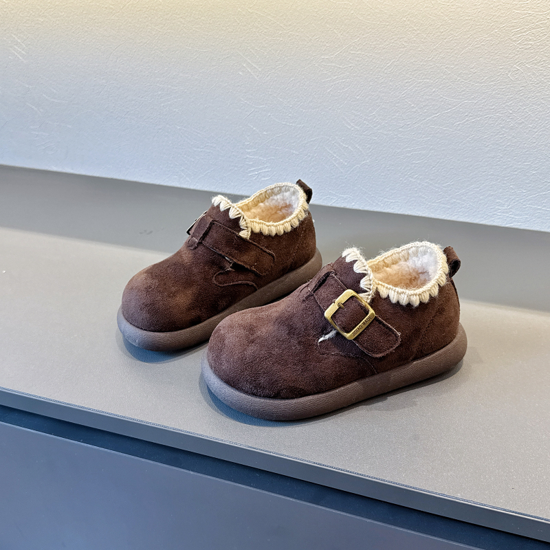 Ghete de iarnă pentru copii din velur, talpă moale, impermeabile și antiderapante, înălțime joasă, unisex, vârste 4–16 ani, Iarna 2025