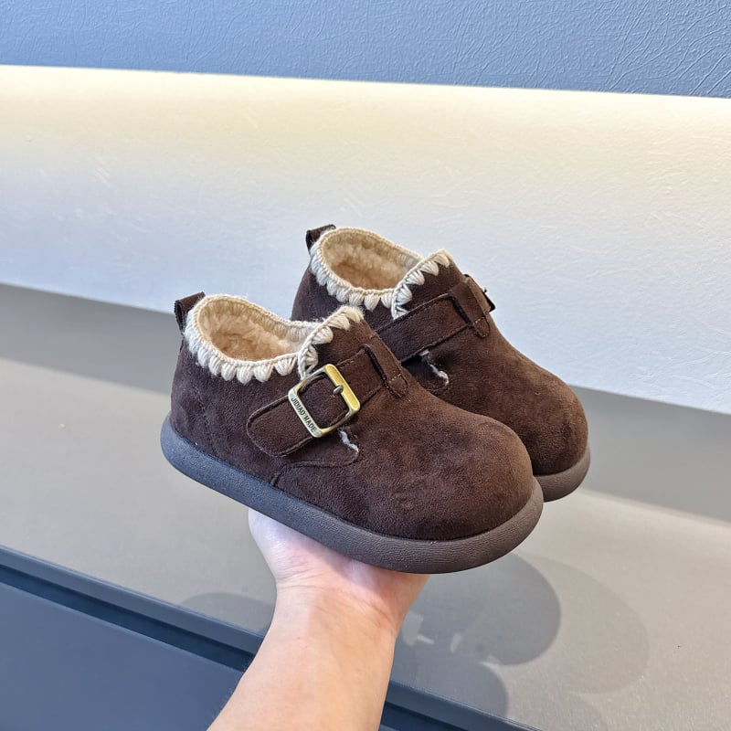 Ghete de iarnă pentru copii din velur, talpă moale, impermeabile și antiderapante, înălțime joasă, unisex, vârste 4–16 ani, Iarna 2025