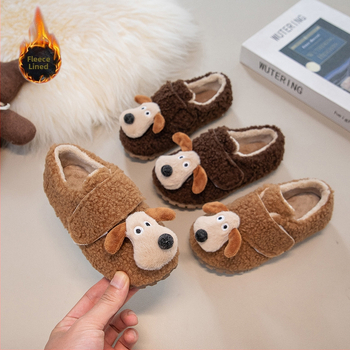 Dječje zimske tenisice od pamuka s flis podstavom, boje kamel, korejski stil, Velcro zatvarač