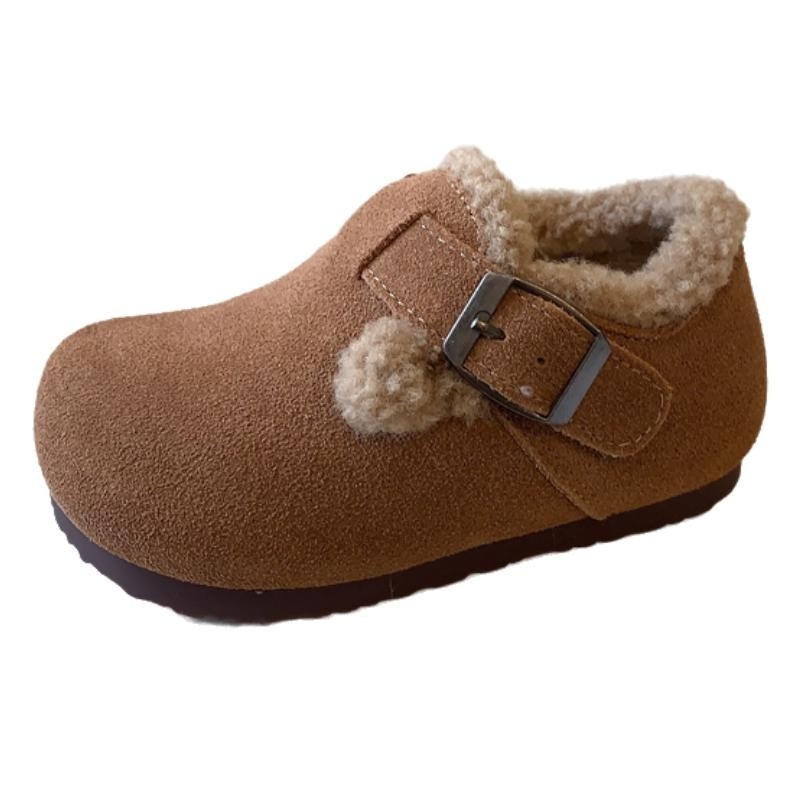 Dječje cipele u korejskom stilu Birkenstock, zimski model 2025, fleece obloga, Velcro zatvaranje, gumeni potplat