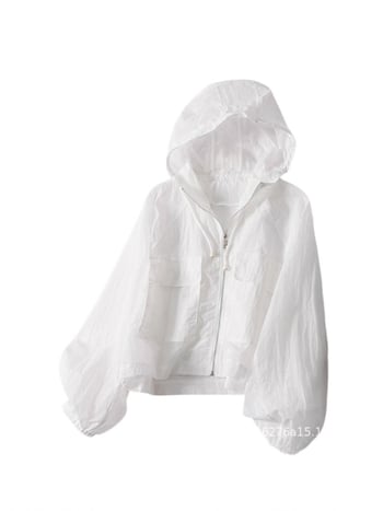 Слънцезащитно яке с качулка, 95% полиестер, UPF40+, цип отпред, дълги ръкави, тънко