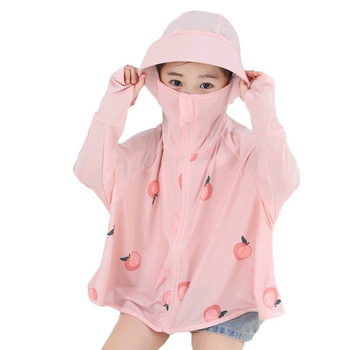 Dječja UV-zaštitna majica Ice Silk, prozračna s kapuljom, poliester s 11–20% elastana