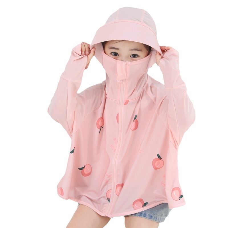 Dječja UV-zaštitna majica Ice Silk, prozračna s kapuljom, poliester s 11–20% elastana