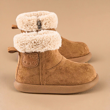 Ghete pentru copii de gleznă cu exterior din blană, unisex, iarnă, talpă din cauciuc impermeabil