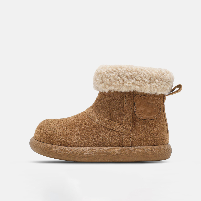 Ghete pentru copii de gleznă cu exterior din blană, unisex, iarnă, talpă din cauciuc impermeabil